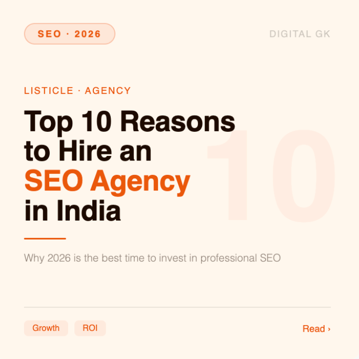 reason for seo agency